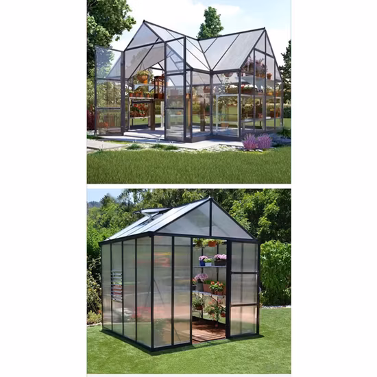 Außengewächshaus mit Metall- und Aluminiumrahmen, Gewächshaus, Hinterhof, Mini-Gewächshaus, viktorianisches kommerzielles Glasgartengewächshaus, zum Verkauf verwendet